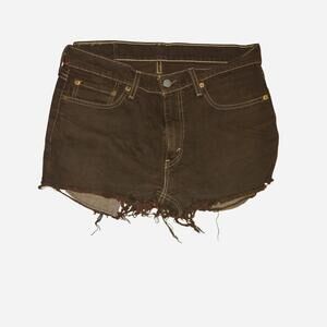 Levis brown raw hem shorts